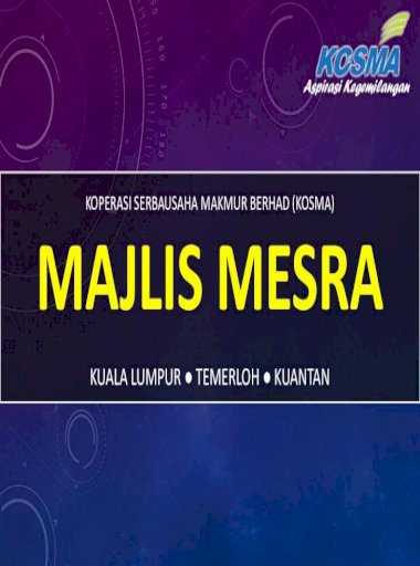 Koperasi Serbausaha Makmur Berhad Serbausaha Makmur Berhad Kosma Majlis Mesra Kuala Lumpur Temerloh