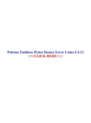 paloma water heater error codes c7