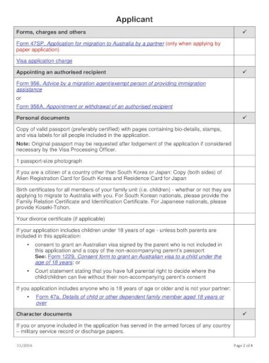 Partner Visa (Subclass - Department of 11 18 - Checklist...Partner Visa (Subclass 309/100)