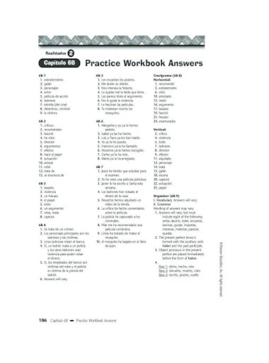 Realidades Capitulo 6b Practice Workbook Answers Answers Will Vary But Must Include Eight Of The
