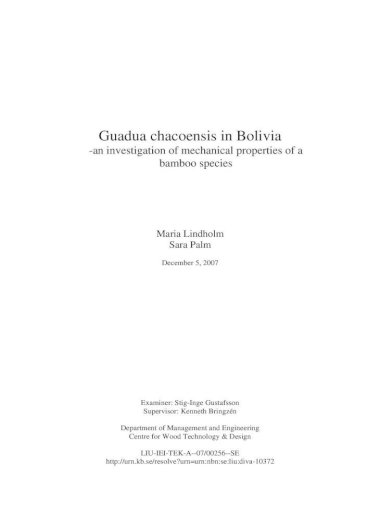 Guadua chacoensis Bolivia - DiVA &nbsp; historien har anv&curren;nts i en