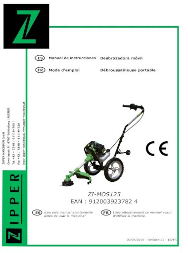 Conjunto de carburador para Zipper zi-mos125 Mobile Motorsense Desbrozadora 1,25kw