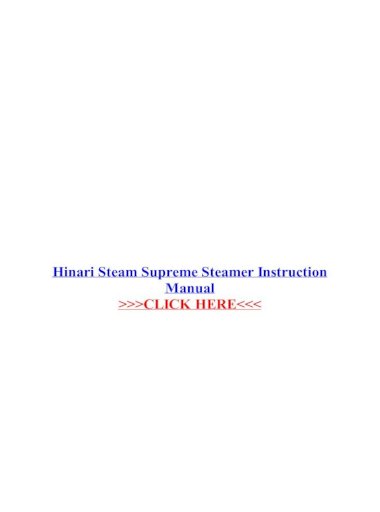 hinari steam generator iron user manual