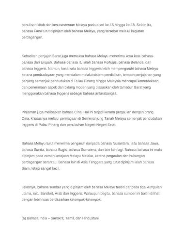 nota-Unsur Bahasa Asing Dalam Bahasa Melayu