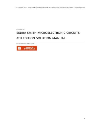 sedra and smith microelectronic circuits 6th edition