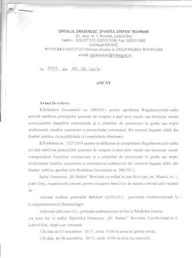 Posturi vacante medic oftalmolog, Cariere « Spitalul Universitar de Urgenţă Bucureşti