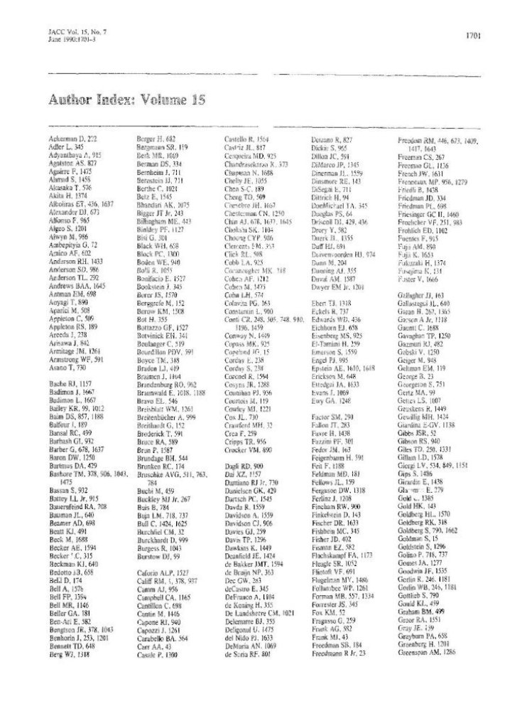 Author Index Volume 15