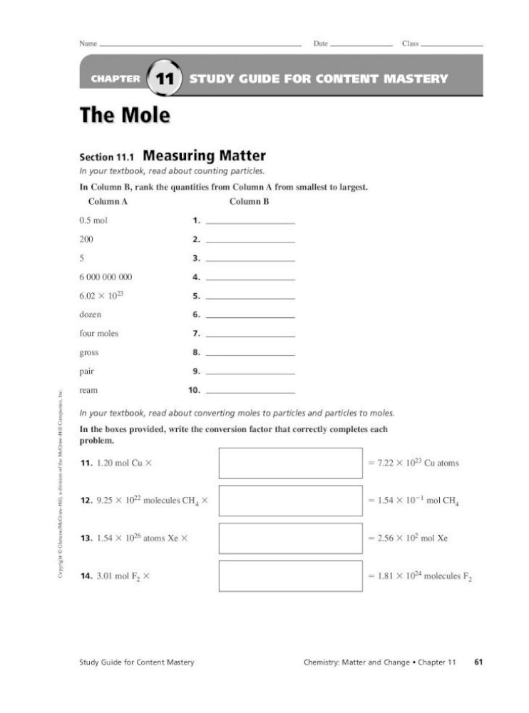 Chemistry Matter And Change Chapter 114 Study Guide Answers Study Poster