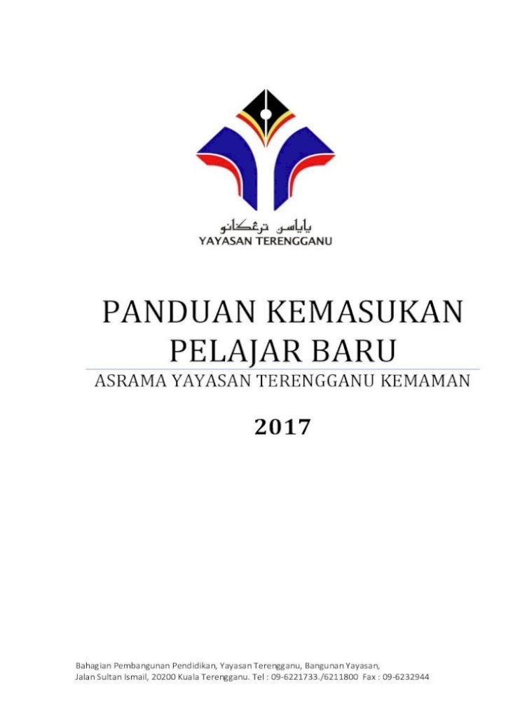 Borang Persediaan Belajar Yayasan Terengganu